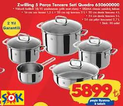 ZWİLLİNG 5 PARÇA TENCERE SETİ QUADRO 650600000